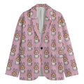 Bunny Corgi Pattern Print Men's Blazer