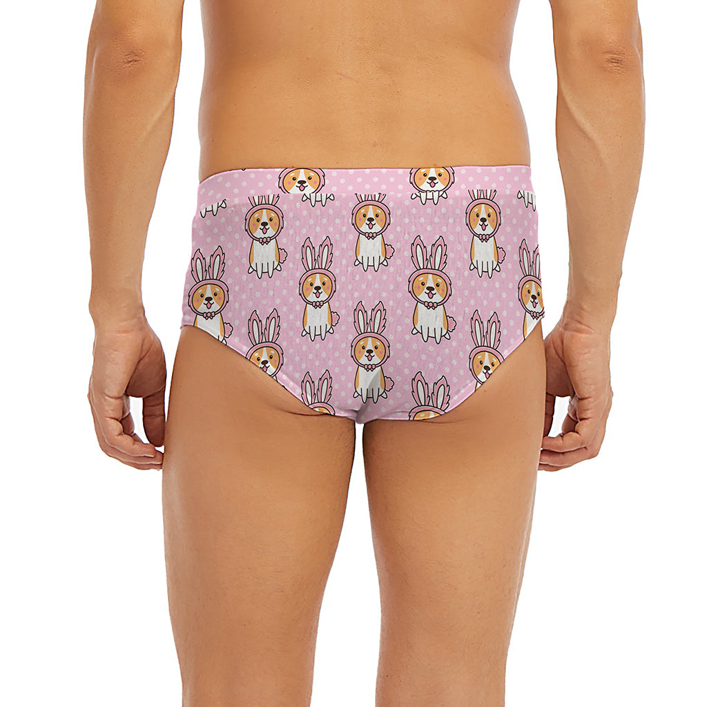 Bunny Corgi Pattern Print Men's Briefs