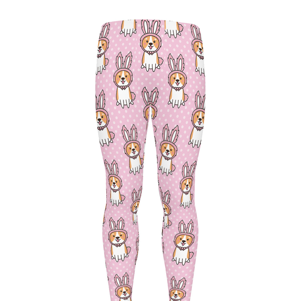 Bunny Corgi Pattern Print Men's leggings
