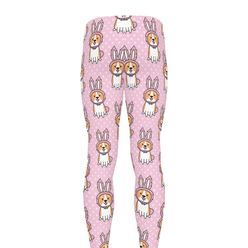 Bunny Corgi Pattern Print Men's leggings
