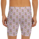 Bunny Corgi Pattern Print Men's Long Boxer Briefs