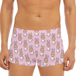Bunny Corgi Pattern Print Men's Short Boxer Briefs