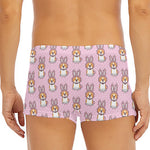 Bunny Corgi Pattern Print Men's Short Boxer Briefs