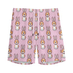 Bunny Corgi Pattern Print Men's Sports Shorts