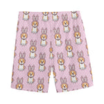 Bunny Corgi Pattern Print Men's Sports Shorts