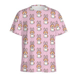 Bunny Corgi Pattern Print Men's Sports T-Shirt