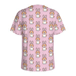 Bunny Corgi Pattern Print Men's Sports T-Shirt