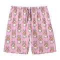 Bunny Corgi Pattern Print Men's Swim Trunks