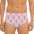 Bunny Corgi Pattern Print Men's Triangle Swim Briefs