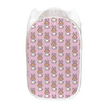 Bunny Corgi Pattern Print Mesh Laundry Hamper