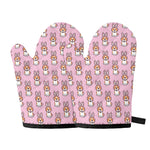 Bunny Corgi Pattern Print Oven Mitts