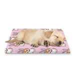 Bunny Corgi Pattern Print Pet Cooling Mat Cover