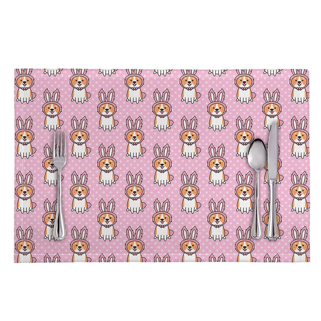 Bunny Corgi Pattern Print Placemat