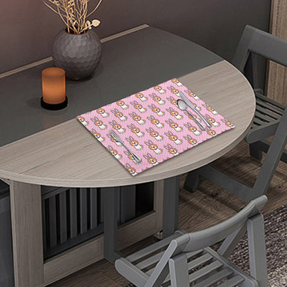Bunny Corgi Pattern Print Placemat
