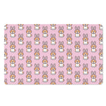 Bunny Corgi Pattern Print Polyester Doormat