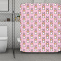 Bunny Corgi Pattern Print Polyester Shower Curtain