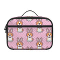 Bunny Corgi Pattern Print Portable Lunch Bag