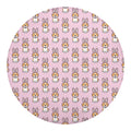 Bunny Corgi Pattern Print Round Blanket