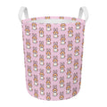 Bunny Corgi Pattern Print Round Laundry Basket