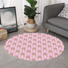 Bunny Corgi Pattern Print Round Rug