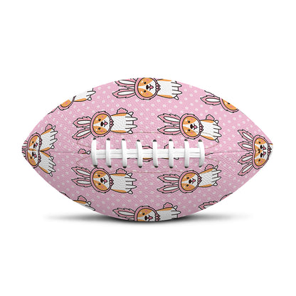Bunny Corgi Pattern Print Rugby Ball