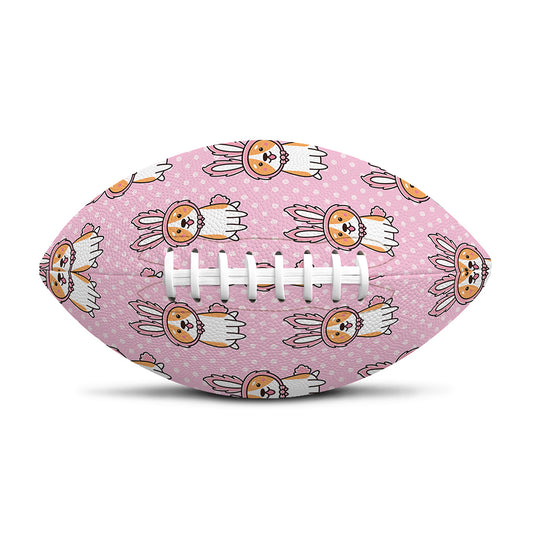Bunny Corgi Pattern Print Rugby Ball