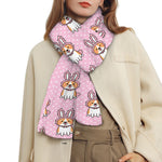 Bunny Corgi Pattern Print Scarf