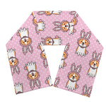 Bunny Corgi Pattern Print Scarf