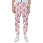 Bunny Corgi Pattern Print Scuba Joggers