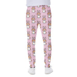 Bunny Corgi Pattern Print Scuba Joggers