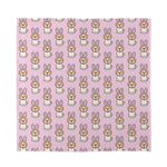 Bunny Corgi Pattern Print Silk Bandana