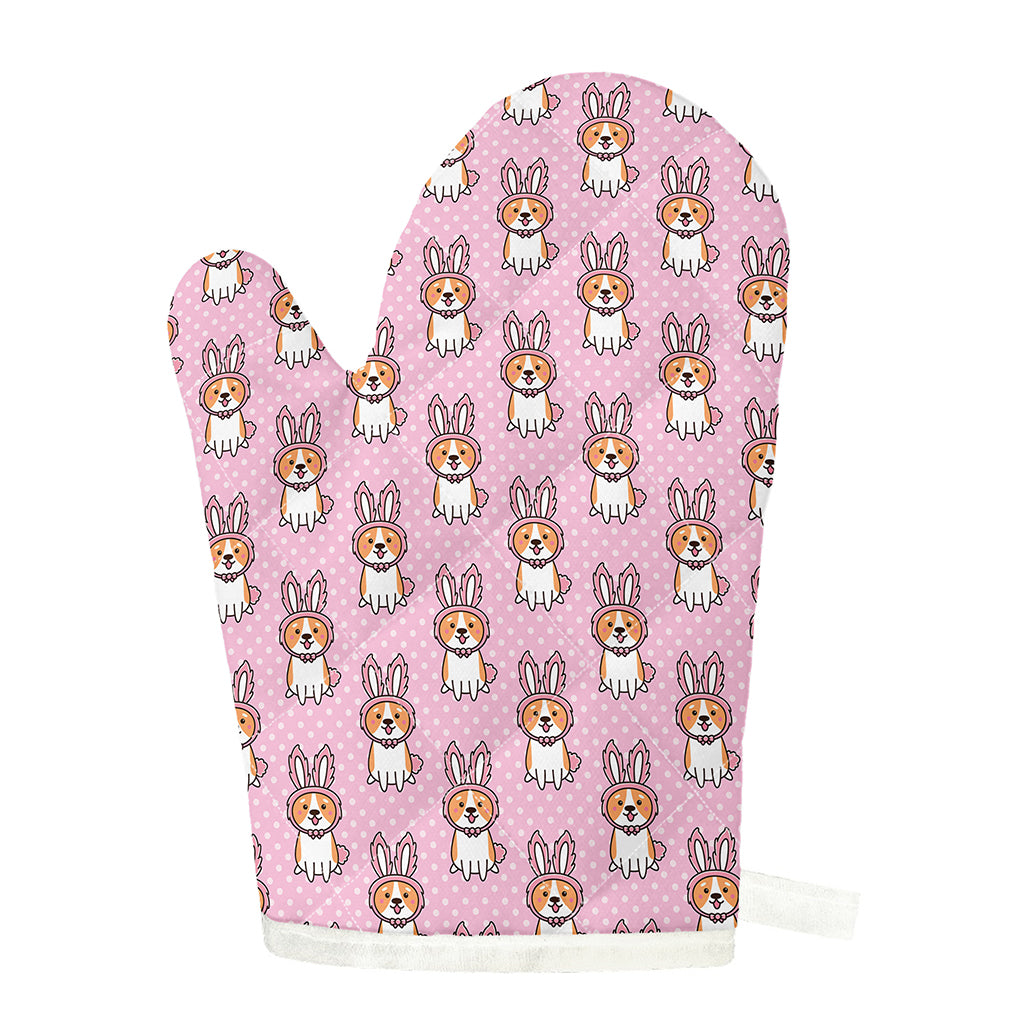 Bunny Corgi Pattern Print Single Oven Mitt