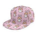 Bunny Corgi Pattern Print Snapback Cap