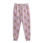 Bunny Corgi Pattern Print Sweatpants