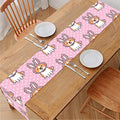 Bunny Corgi Pattern Print Table Runner