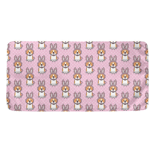 Bunny Corgi Pattern Print Towel