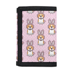 Bunny Corgi Pattern Print Trifold Wallet