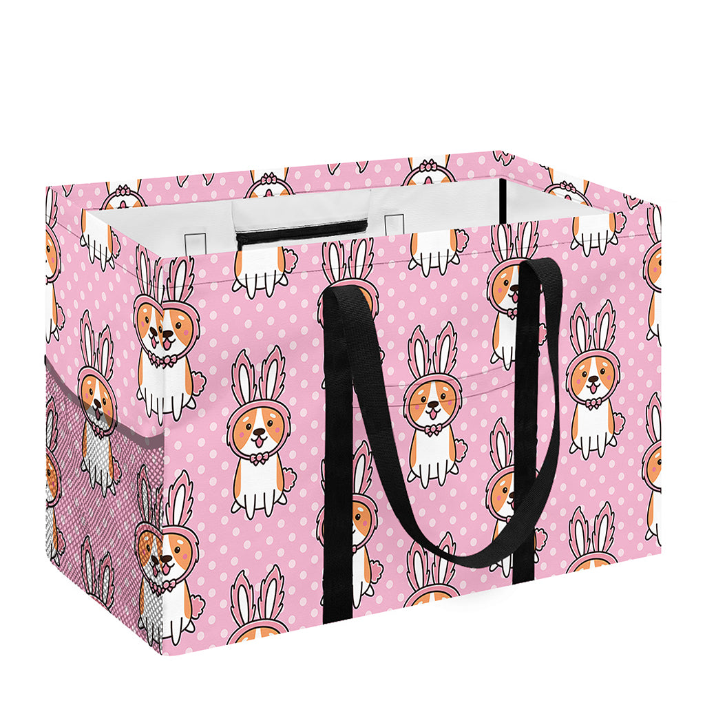 Bunny Corgi Pattern Print Utility Tote Bag
