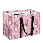 Bunny Corgi Pattern Print Utility Tote Bag