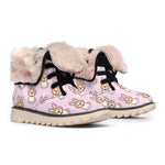 Bunny Corgi Pattern Print Winter Boots