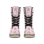 Bunny Corgi Pattern Print Winter Boots