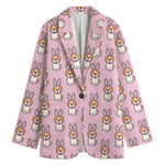 Bunny Corgi Pattern Print Women's Blazer