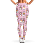 Bunny Corgi Pattern Print Women's Leggings