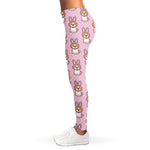 Bunny Corgi Pattern Print Women's Leggings