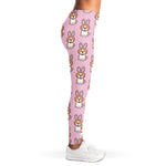Bunny Corgi Pattern Print Women's Leggings