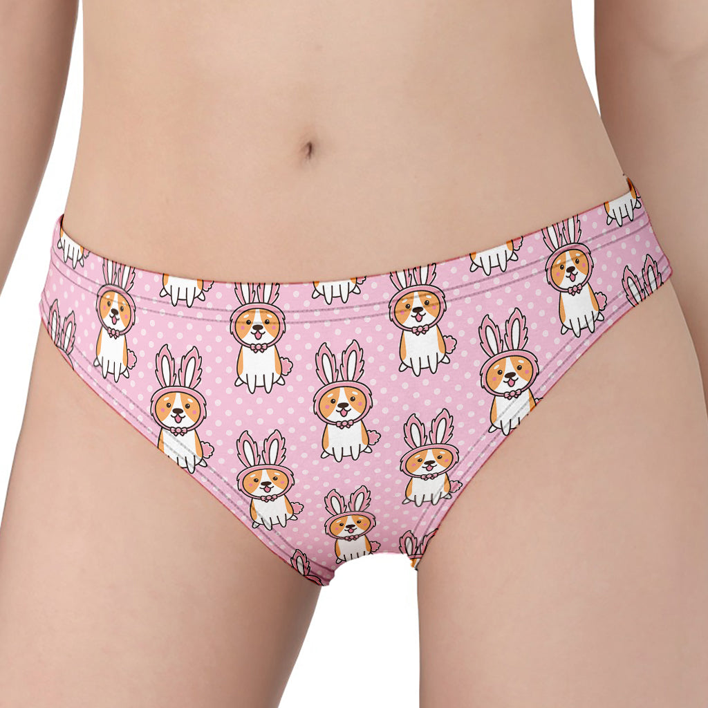 Bunny Corgi Pattern Print Women's Panties