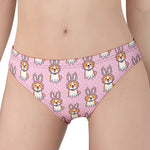 Bunny Corgi Pattern Print Women's Panties