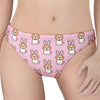 Bunny Corgi Pattern Print Women's Thong