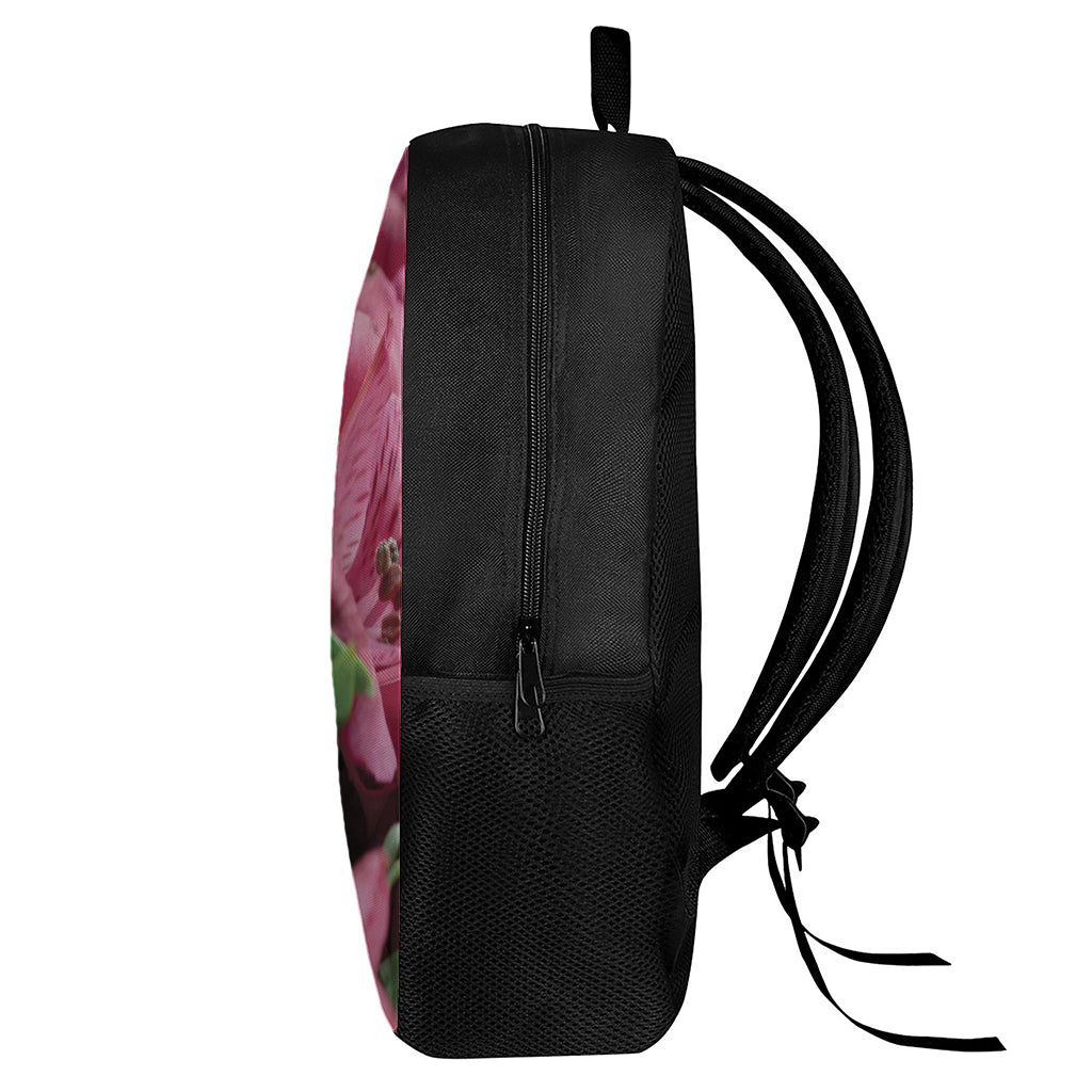 Burgundy Alstroemeria Print 17 Inch Backpack