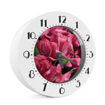 Burgundy Alstroemeria Print Alarm Clock